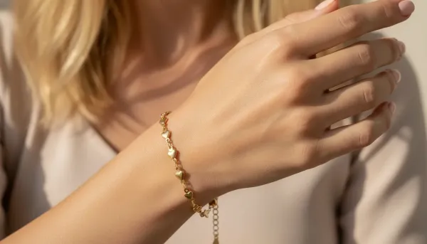 Armband Liv Edelstahl Vergoldet mit Herzen